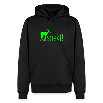 REHspekt Respekt - Männer Premium Bio Hoodie - Schwarz - Vorne - Nico (187cm)