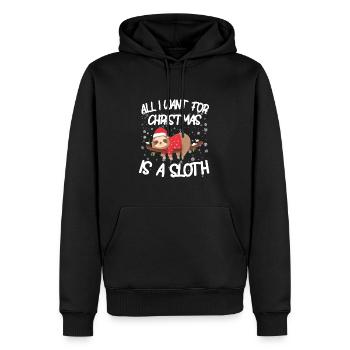 Christmas sloth - Men’s Premium Organic Hoodie - black - Front - Nico (187cm)