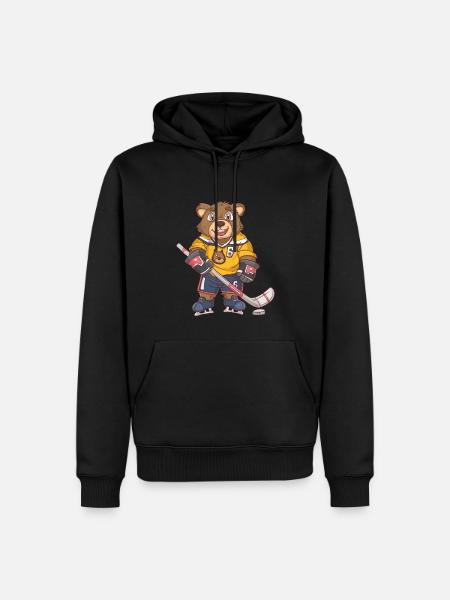 Ice Hockey Bear - Men’s Premium Organic Hoodie - black