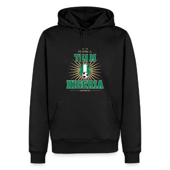 Nigéria - Sweat à capuche Premium bio Homme - noir - Devant - Nico (187cm)