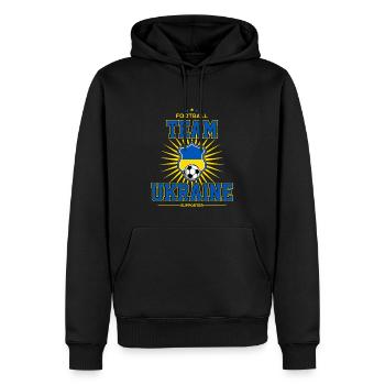 Ukraine - Männer Premium Bio Hoodie - Schwarz - Vorne - Nico (187cm)