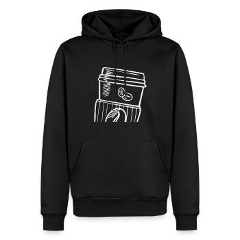 Tasse à café Café à emporter - Sweat à capuche Premium bio Homme - noir - Devant - Nico (187cm)