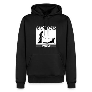 Game Over 2024 Hochzeit - Männer Premium Bio Hoodie - Schwarz - Vorne - Nico (187cm)