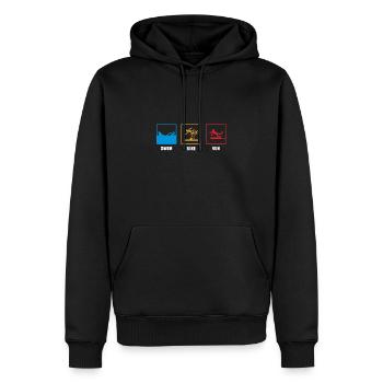 Funny traithleten, athletes, triathlon gift - Men’s Premium Organic Hoodie - black - Front - Nico (187cm)