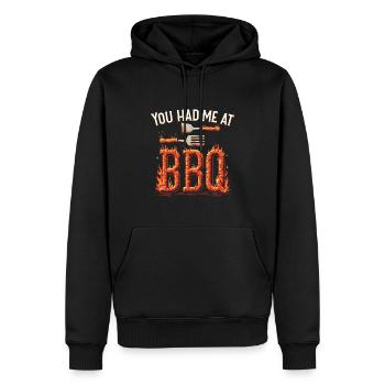 VOUS M’AVEZ EU AU BBQ - Grillen Barbecue - Sweat à capuche Premium bio Homme - noir - Devant - Nico (187cm)