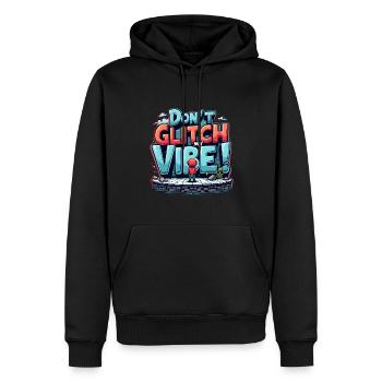 Don’t Glitch my Vibe - Graffiti de jeux rétro - Sweat à capuche Premium bio Homme - noir - Devant - Nico (187cm)