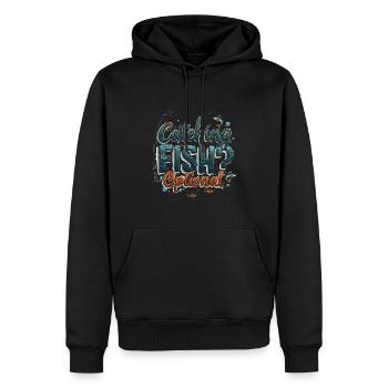 Attraper du poisson ? Optionnel! Chemise de pêche pêcheur - Sweat à capuche Premium bio Homme - noir - Devant - Nico (187cm)