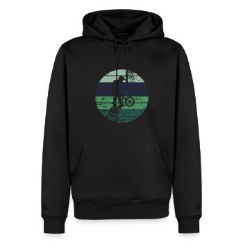 Le BMX - Sweat à capuche Premium bio Homme - noir - Devant - Nico (187cm)