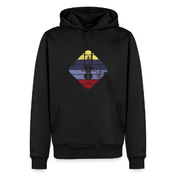 Violoncelle - Sweat à capuche Premium bio Homme - noir - Devant - Nico (187cm)