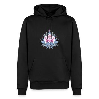 Lotus Inspiration - Männer Premium Bio Hoodie - Schwarz - Vorne - Nico (187cm)