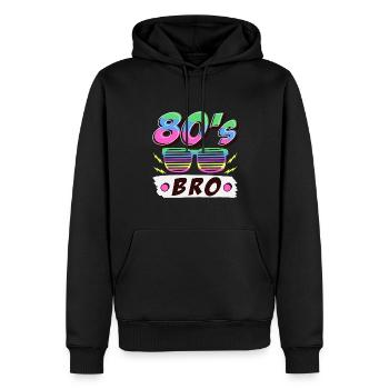 80er Jahre Retro Vintage Kostüm Karneval 80's - Männer Premium Bio Hoodie - Schwarz - Vorne - Nico (187cm)