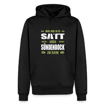 Wir Haben Es Satt Euer Sündenbock Zu Sein Landwirt - Männer Premium Bio Hoodie - Schwarz - Vorne - Nico (187cm)