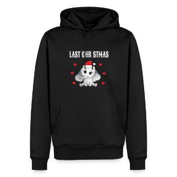 Éléphant Père Noël Joyeux Noël - Sweat à capuche Premium bio Homme - noir - Devant - Nico (187cm)