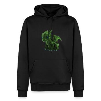 Bébé Dragon Vert - Sweat à capuche Premium bio Homme - noir - Devant - Nico (187cm)
