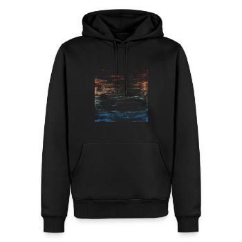 Retro Regenbogen Distressed Pinselstriche - Männer Premium Bio Hoodie - Schwarz - Vorne - Nico (187cm)