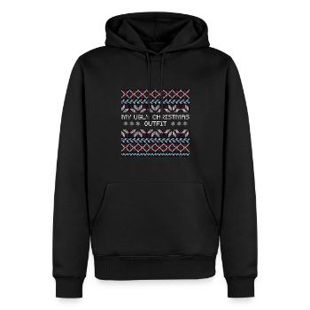 Grim julegave - Herre Premium økologisk hoodie - sort - Foran - Nico (187cm)