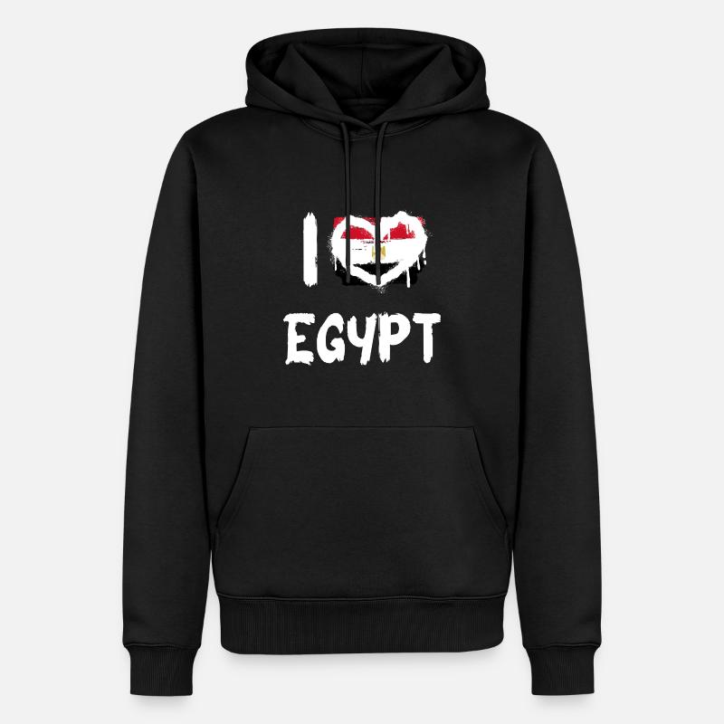 J’aime l’Égypte / J’aime l’Égypte Pays - Sweat à capuche Premium bio Homme - noir
