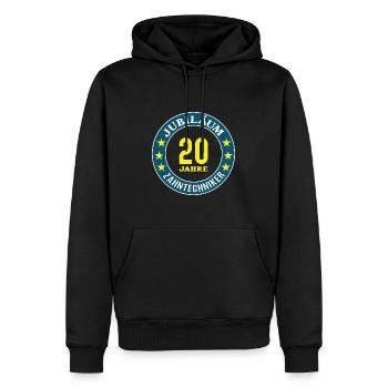 Zahntechniker Jubiläum 20 Jahre 20 jähriges Jubi - Männer Premium Bio Hoodie - Schwarz - Vorne - Nico (187cm)