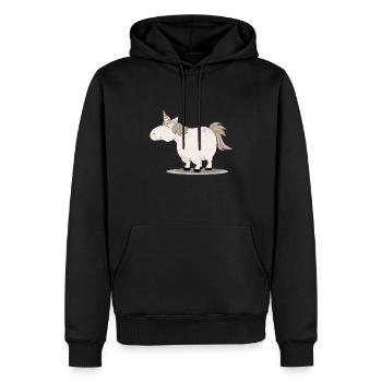Licorne épaisse et mignonne - Sweat à capuche Premium bio Homme - noir - Devant - Nico (187cm)