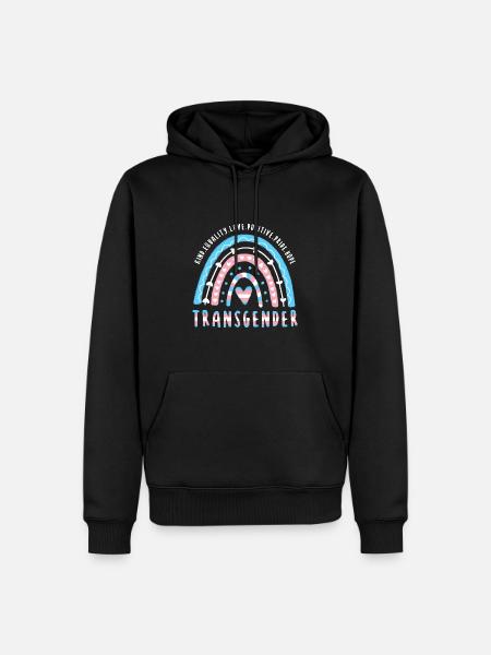 Trans Spruch Transgender Regenbogen - Männer Premium Bio Hoodie - Schwarz