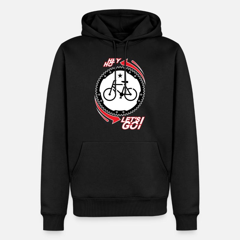 HEY HO - BICYCLE - LET'S GO! - Männer Premium Bio Hoodie - Schwarz