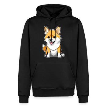 Süßer Shiba Inu Hund - Männer Premium Bio Hoodie - Schwarz - Vorne - Nico (187cm)