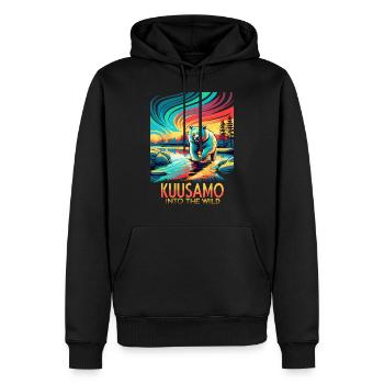 Kuusamo Finlande dans la nature - Sweat à capuche Premium bio Homme - noir - Devant - Nico (187cm)