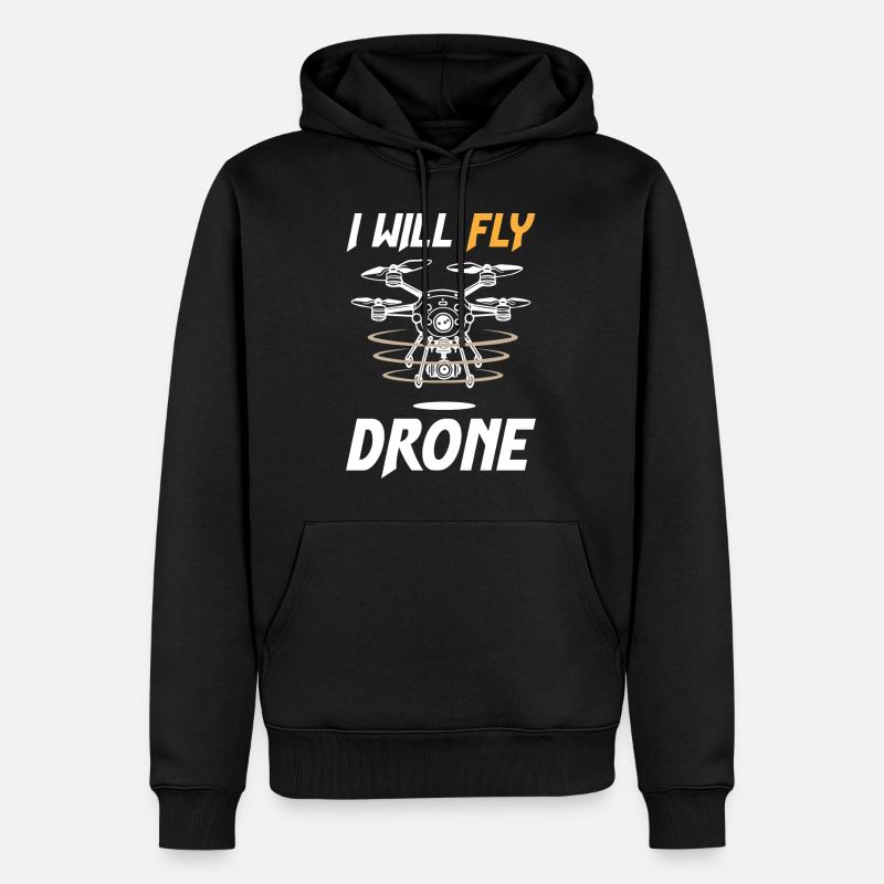 I Will Fly Drone - Männer Premium Bio Hoodie - Schwarz