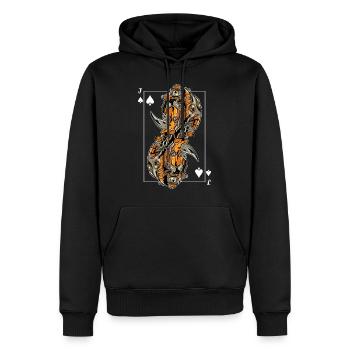 Jeu de cartes Rhino Steampunk Spades Jack Poker - Sweat à capuche Premium bio Homme - noir - Devant - Nico (187cm)