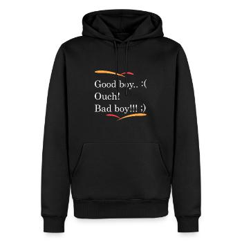 Guter B... ach, böser Junge!!! - Männer Premium Bio Hoodie - Schwarz - Vorne - Nico (187cm)