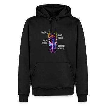 mein Pferd, das hat vier Beine - Männer Premium Bio Hoodie - Schwarz - Vorne - Nico (187cm)