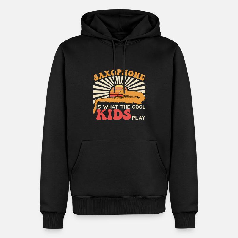 Dictons de saxophone - Sweat à capuche Premium bio Homme - noir