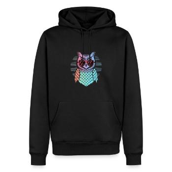 Cool Owl - Männer Premium Bio Hoodie - Schwarz - Vorne - Nico (187cm)