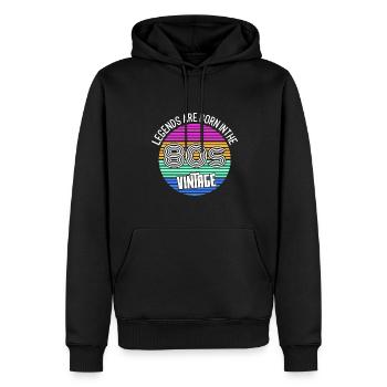 Né dans les années 80 - Sweat à capuche Premium bio Homme - noir - Devant - Nico (187cm)