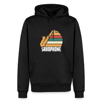 Saxophone Jazz - Sweat à capuche Premium bio Homme - noir - Devant - Nico (187cm)