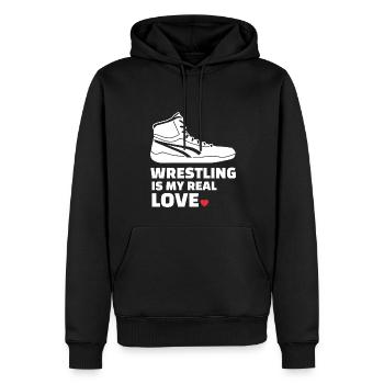 Ich Liebe Es Zu Ringen - Männer Premium Bio Hoodie - Schwarz - Vorne - Nico (187cm)