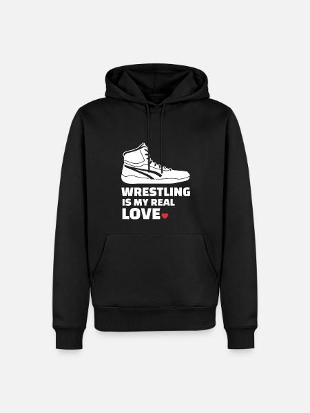 I love wrestling - Men’s Premium Organic Hoodie - black