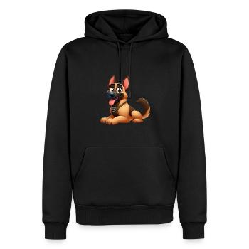 berger allemand 9 - Sweat à capuche Premium bio Homme - noir - Devant - Nico (187cm)