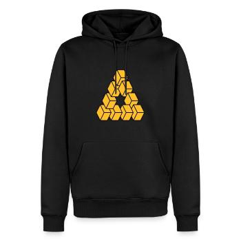 Optical illusion - Impossible figure - Sweat à capuche Premium bio Homme - noir - Devant - Nico (187cm)
