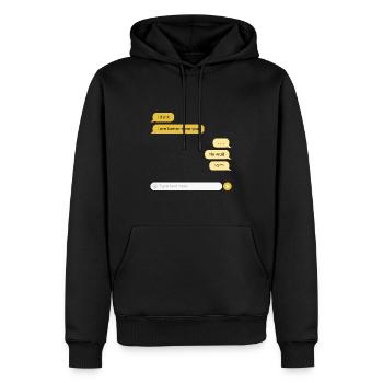 Ich bin besser als du - Männer Premium Bio Hoodie - Schwarz - Vorne - Nico (187cm)