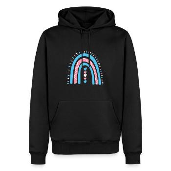 Transgender Boho Regenbogen Trans Pride - Männer Premium Bio Hoodie - Schwarz - Vorne - Nico (187cm)