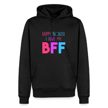 Glücklich, weil ich meine BFF habe - Männer Premium Bio Hoodie - Schwarz - Vorne - Nico (187cm)
