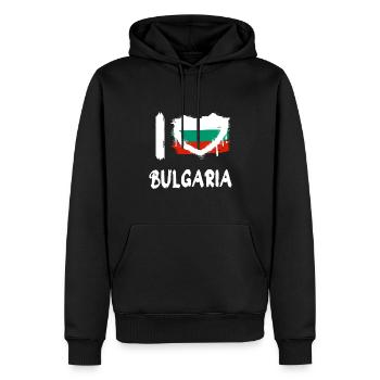 I love Bulgaria / Ich Liebe Bulgarien Land Länder - Männer Premium Bio Hoodie - Schwarz - Vorne - Nico (187cm)