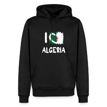 I love Algeria / Ich Liebe Algerien Land Länder - Männer Premium Bio Hoodie - Schwarz - Vorne - Nico (187cm)