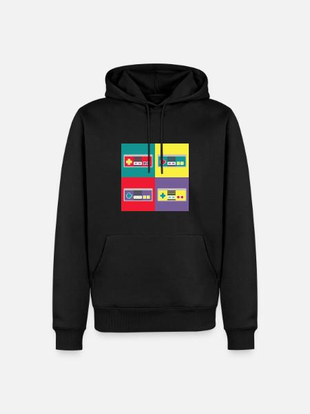 Pop art geek, manette - Sweat à capuche Premium bio Homme - noir