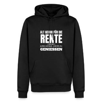 Lustiger Rente Spruch Ruhestand - Männer Premium Bio Hoodie - Schwarz - Vorne - Nico (187cm)