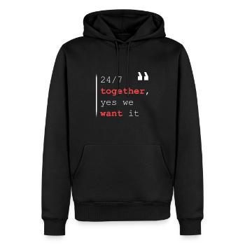 24/7 zusammen - Männer Premium Bio Hoodie - Schwarz - Vorne - Nico (187cm)