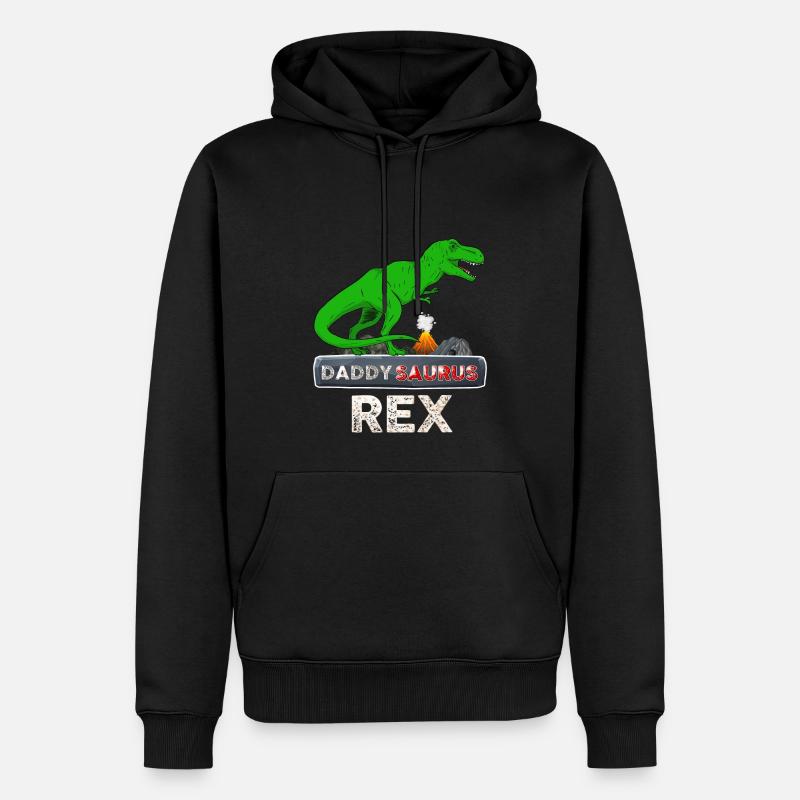 Daddy Dinosaur Daddysaurus Rex - Men’s Premium Organic Hoodie - black