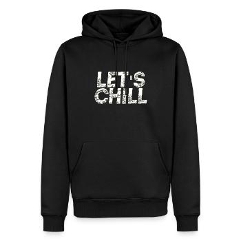 Idée cadeau Let’s Chill Chill - Sweat à capuche Premium bio Homme - noir - Devant - Nico (187cm)