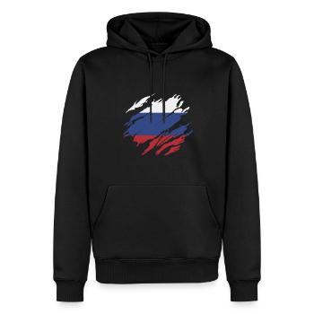 original russische - Männer Premium Bio Hoodie - Schwarz - Vorne - Nico (187cm)
